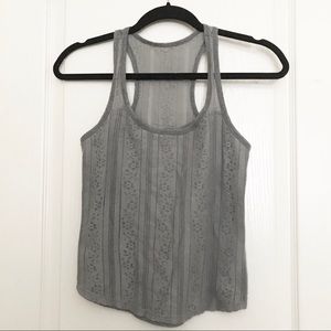 Hollister Gray Floral Lace Tank Cami Top